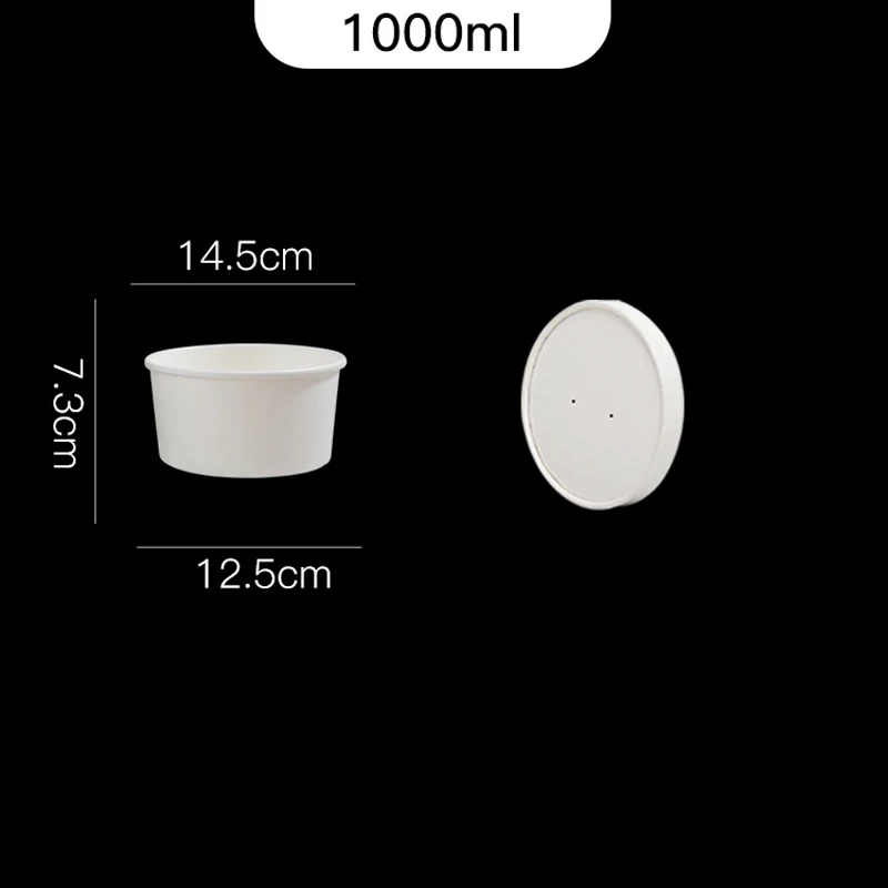 20Pcs Disposable Round Paper Lunch Box with Lid, Eco-Friendly Bento Food Storage Containers for Salad Fruit Cake Dessert Meal Prep Takeout Kitchen Party Use - 图片 11