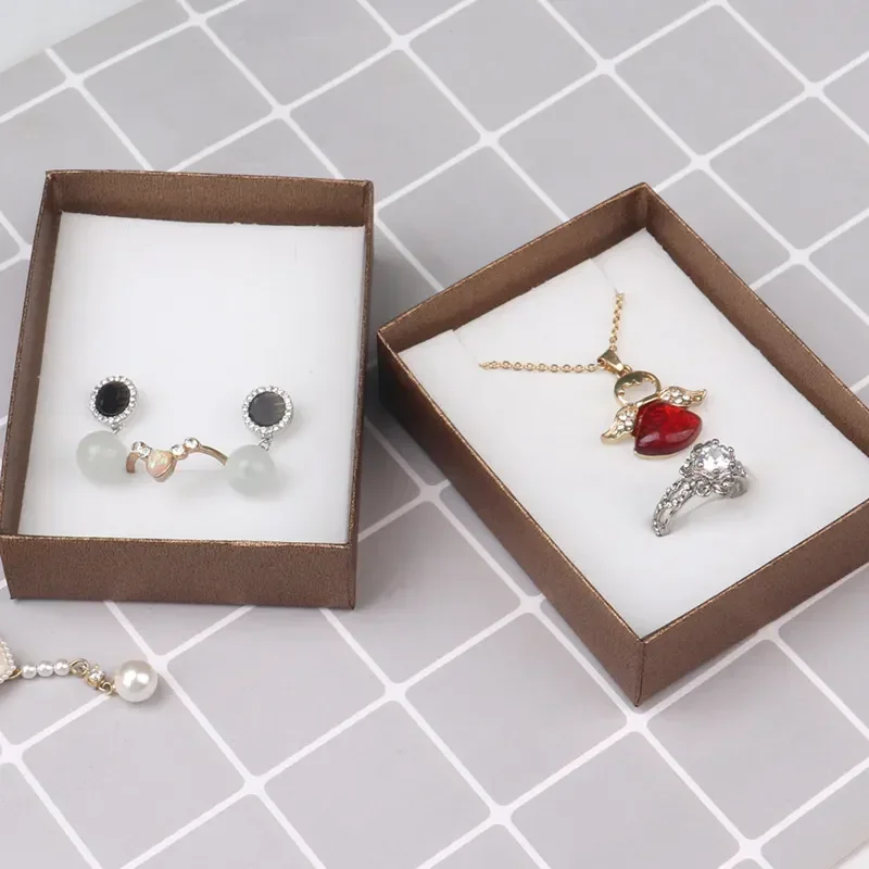 Velvet Metal Necklace Holder and Cardboard Jewelry Gift Box with Butterfly Bow – Sponge Lined Rectangle Packaging for Rings, Bracelets, Earrings and Necklaces – Elegant Jewelry Display and Storage