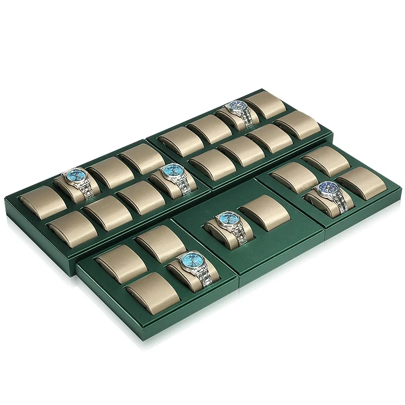 Stackable 2/4/6 Grid Watch Display Stand with Adjustable Cushions for Watches, Bracelets & Bangles – Professional Jewelry Organizer for Store Showcase, Countertop or Home Collection Display - 图片 4