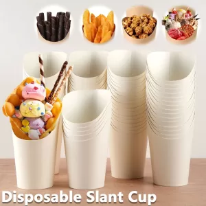 Disposable Greaseproof French Fries Cups, Hamburger & Sandwich Paper Containers, Kitchen Snack Cups, Cowhide Skewer Holders, Ice Cream Paper Cups, Fast Food Takeout Packaging, Party Catering Supplies