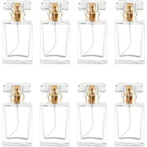 8pcs 30ml Empty Clear Glass Perfume Bottles – Refillable Travel Spray Atomizer Containers for Fragrances, Essential Oils, Cosmetic Liquids, Leak-Proof Mini Perfume Bottles for DIY or Gift Use