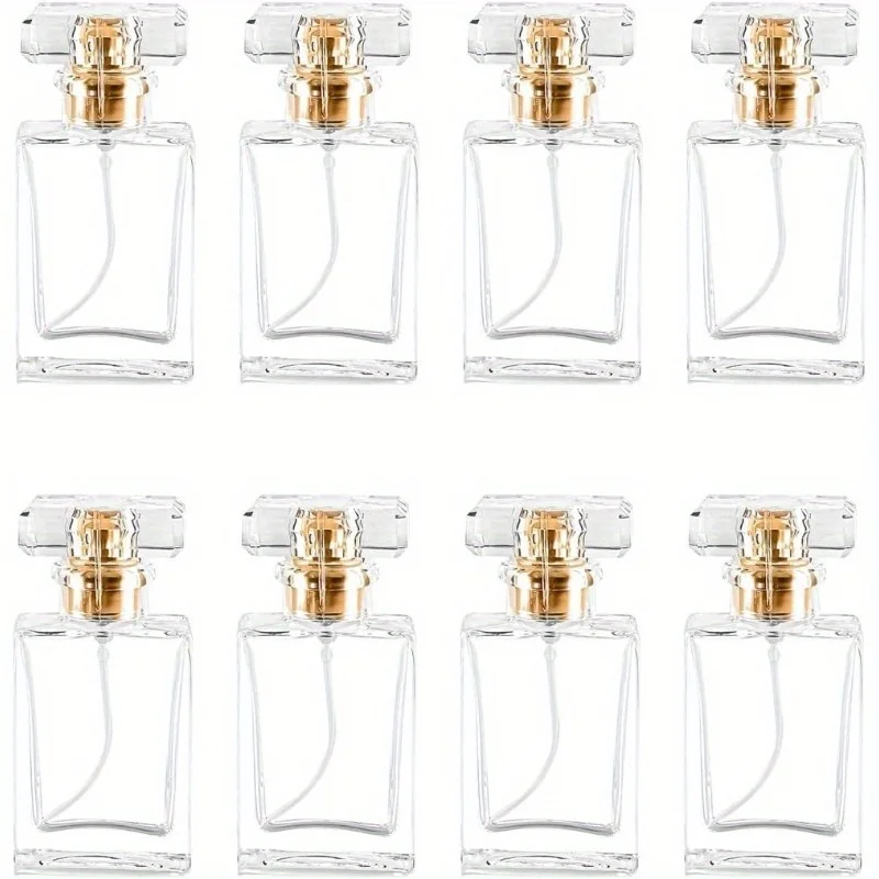 8pcs 30ml Empty Clear Glass Perfume Bottles – Refillable Travel Spray Atomizer Containers for Fragrances, Essential Oils, Cosmetic Liquids, Leak-Proof Mini Perfume Bottles for DIY or Gift Use