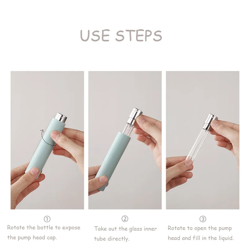 10ml Portable Refillable Perfume Atomizer – Mini Empty Spray Bottle for Travel, Compact Cosmetic Fragrance Dispenser, Leakproof Aluminum Tube Container for Essential Oils, Toner, and Makeup Mist - 图片 4