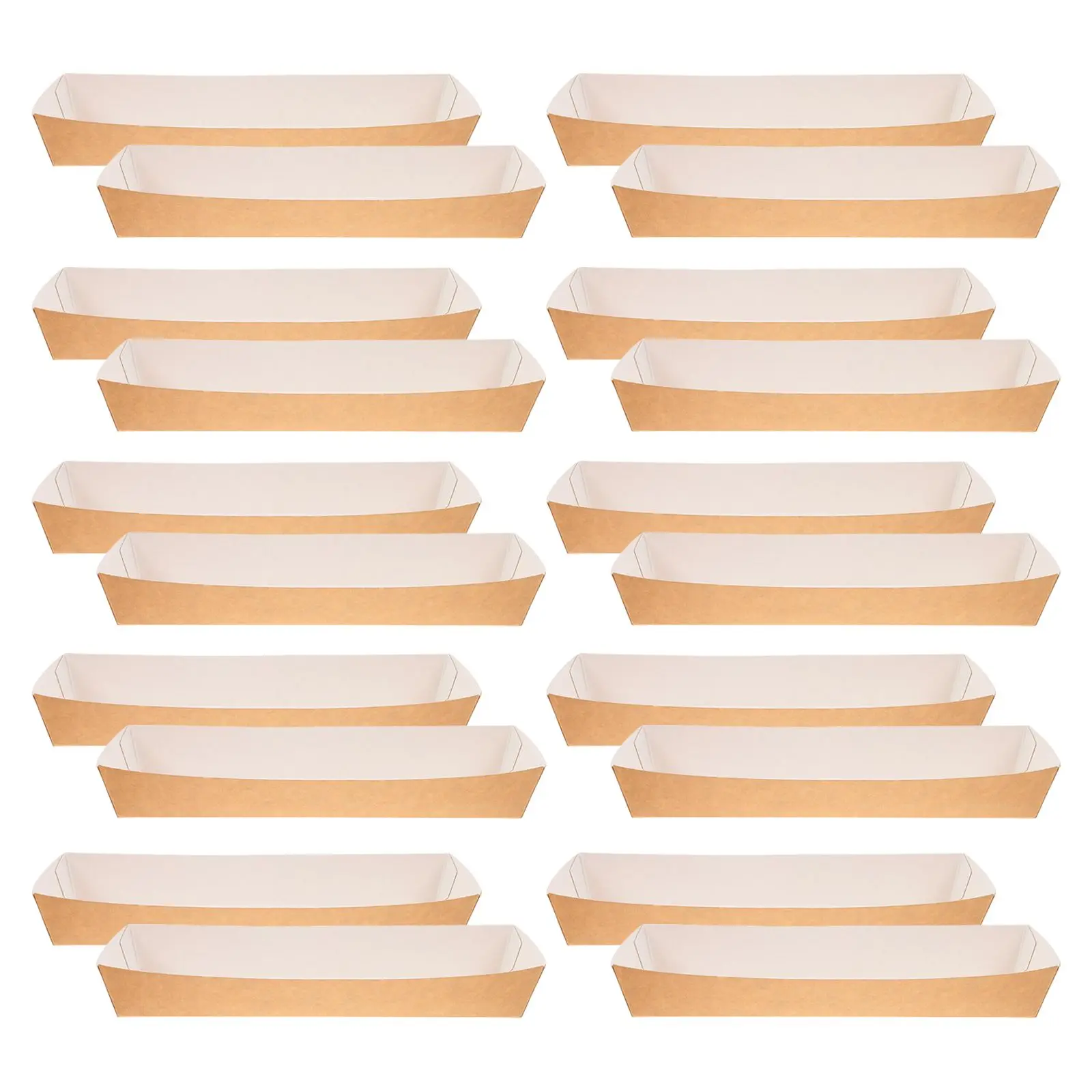 50pcs Disposable Paper Sandwich and Hot Dog Boxes, Kraft Food Boat Trays for Takeout, Picnic, BBQ, Fried Foods, and Party Snacks 3