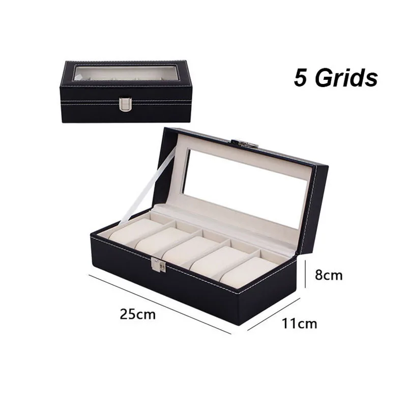 Premium PU Leather Watch Display Box with Glass Lid, Multi-Slot Organizer for 2/3/4/5/6/8/10/12/20 Watches, Elegant Jewelry Storage Case for Men and Women, Sophisticated Collector and Travel Organizer - 图片 13