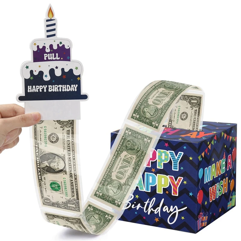 Birthday Money Gift Boxes with Pull-Out Happy Birthday Card, Fun Cash Surprise Packaging for Kids and Adults, Creative Party Favor Box for Birthday Celebrations, Durable and Reusable Paper Boxes 7