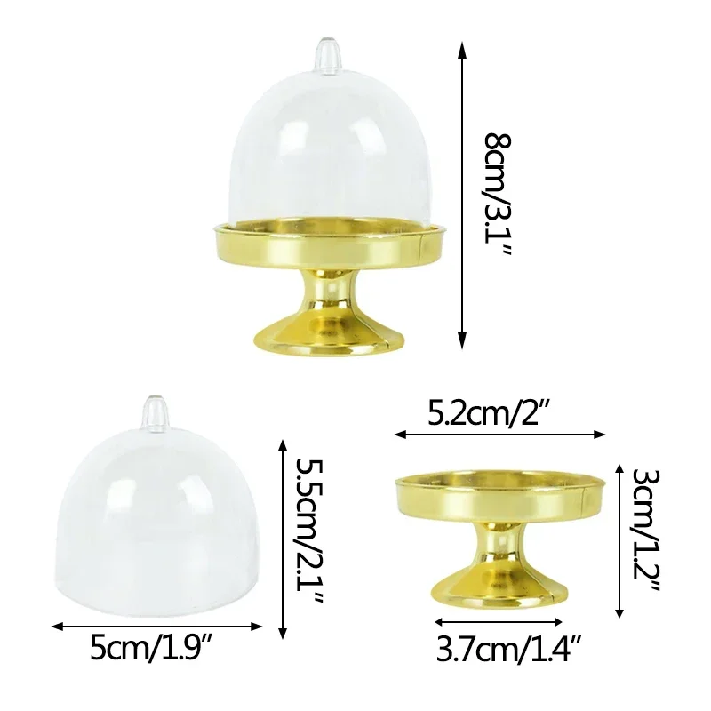 4/12pcs Clear Plastic Mini Candy and Cupcake Boxes with Lids, Elegant Wedding Gift Boxes, Party Dessert Display Trays, Macaron Holders, Birthday Favors, Table Decor for Special Events 1