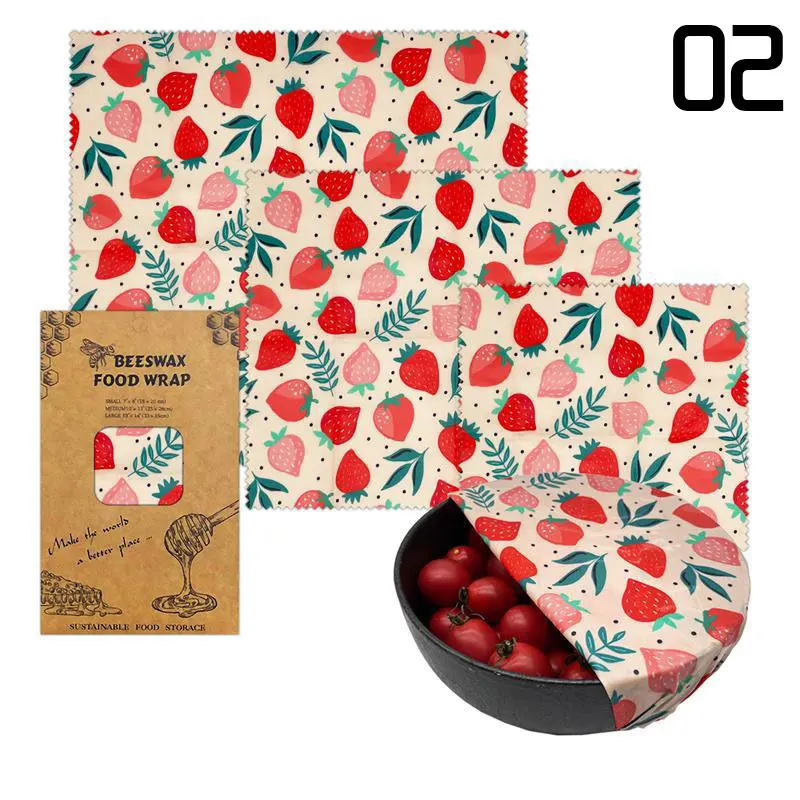 Reusable Beeswax Food Wraps for Fresh Food Storage, Organic Cotton Natural Eco-Friendly Food Packaging Paper for Cheese, Fruits, Vegetables, Bread, Sandwiches, Sustainable Kitchen Storage - 图片 11