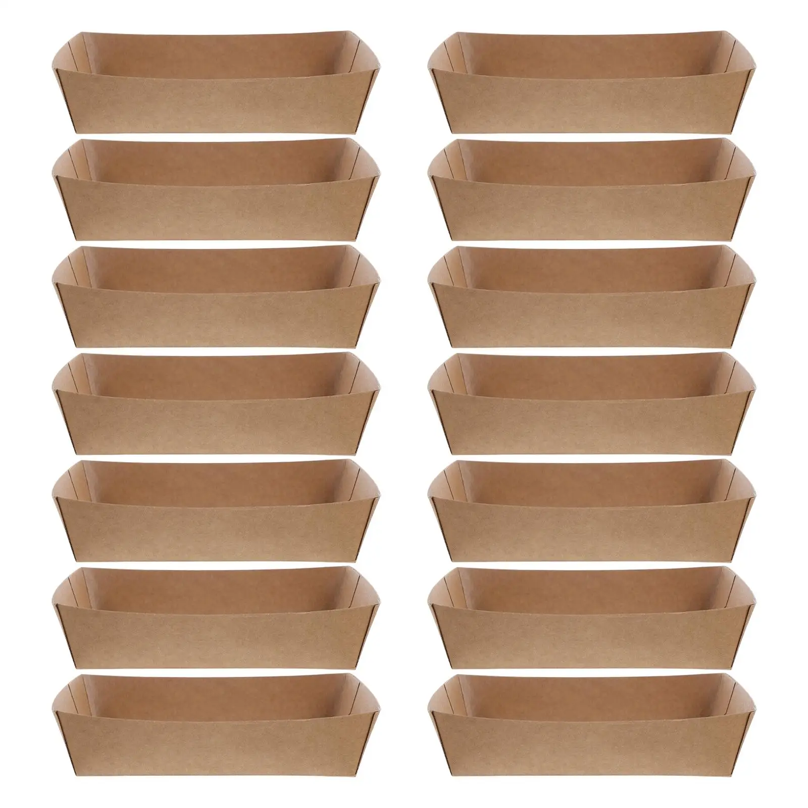 50pcs Disposable Paper Sandwich and Hot Dog Boxes, Kraft Food Boat Trays for Takeout, Picnic, BBQ, Fried Foods, and Party Snacks 20
