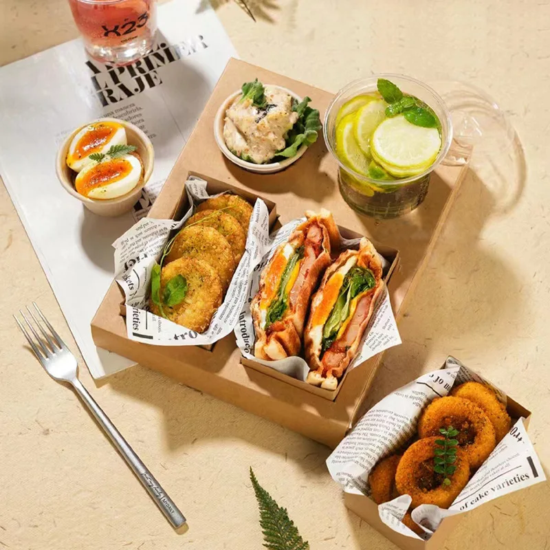 Large Capacity Disposable Packaging Boxes for Cakes, Desserts, Fruits, Picnic Treats, Outdoor Gatherings, Spring Outing, Hotels, Afternoon Tea, Lattice Design Cardboard Containers with Lid, Food-Grade Corrugated Paper, Multi-Size Options - 图片 5