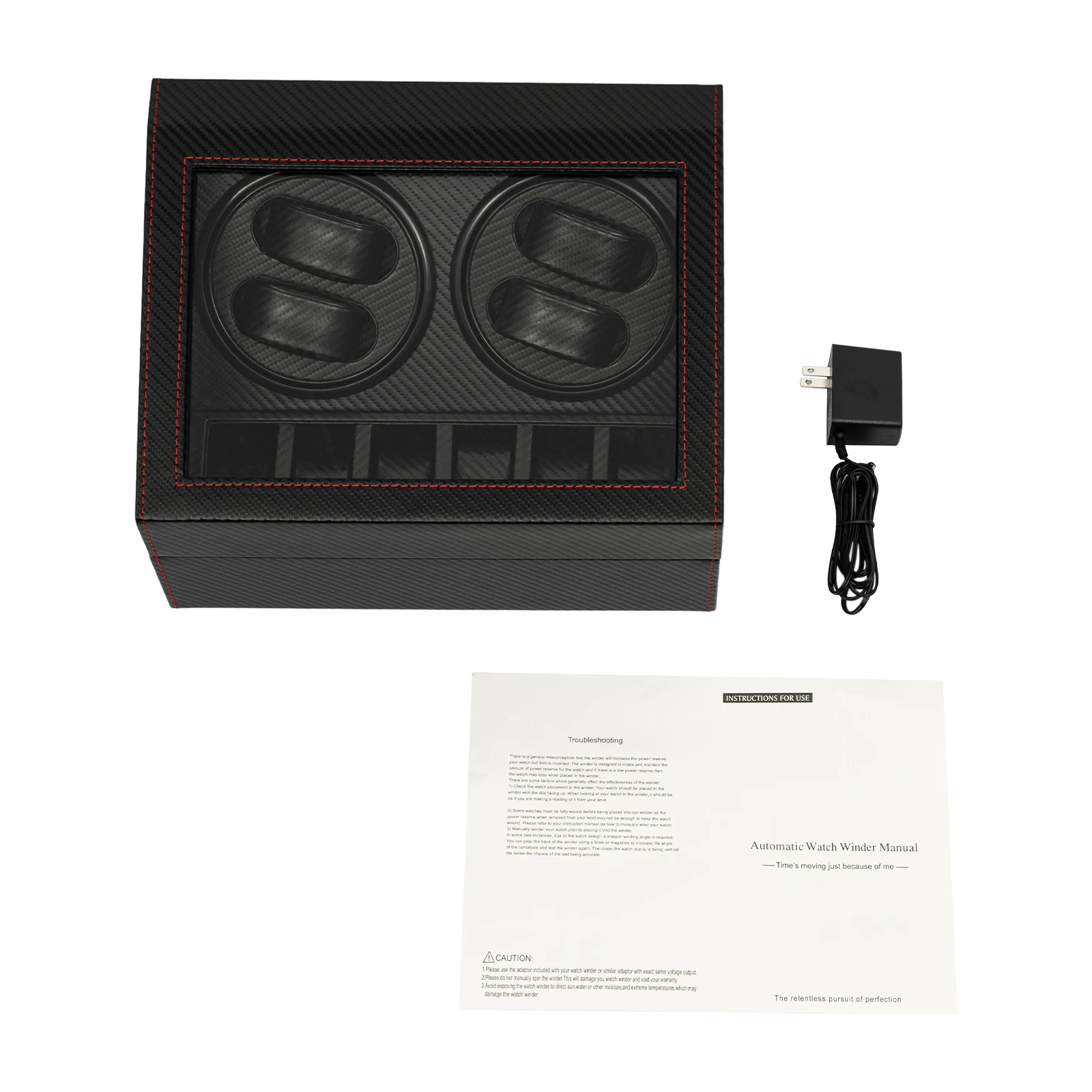 Automatic Watch Winder Box for 10 Watches, Ultra-Quiet 10dB Operation, Non-Magnetic Protection, 4 Rotating + 6 Storage Compartments, Premium MDF PU Glass Copper Construction, Elegant Modern Rectangle Display Case with Bidirectional Rotation 10