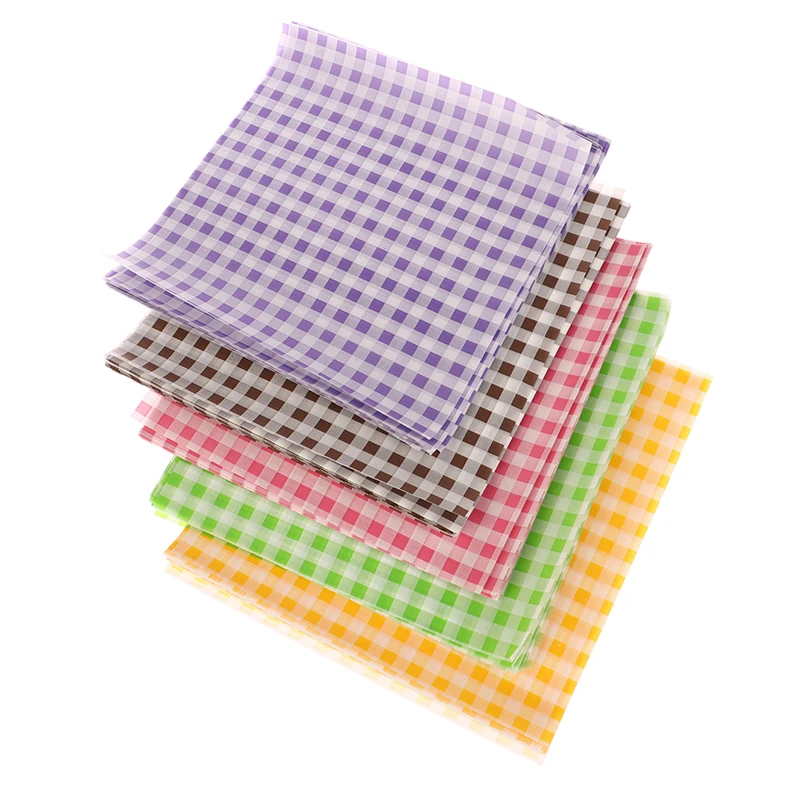 50 Sheets Greaseproof Wax Paper – Multi-Color Oil-Proof Food Wrapping Sheets for Sandwich, Burger, Fries, Bread, Macarons, Pizza, Desserts – Baking & Kitchen Packaging Supplies 50pcs 22