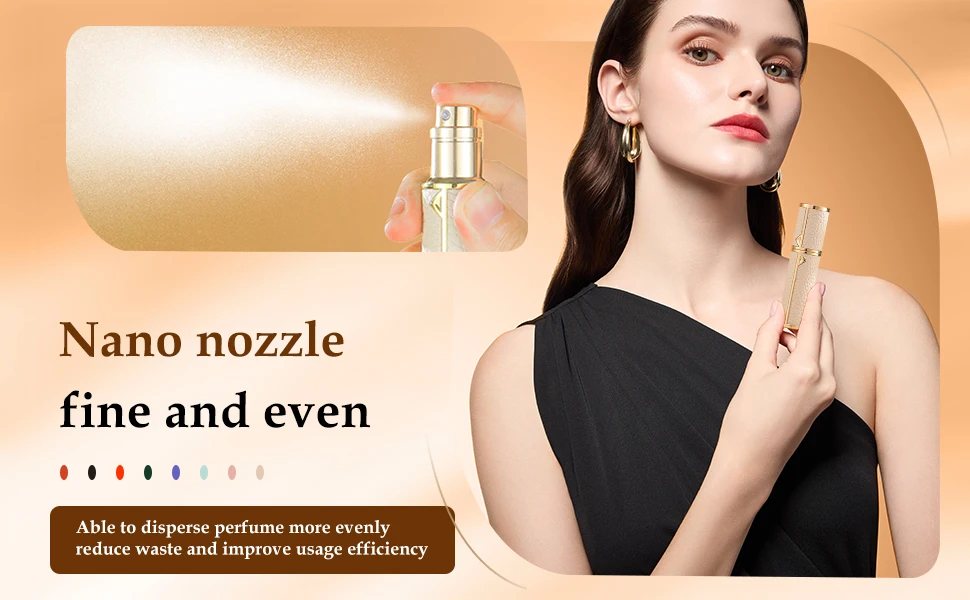 5ml PU Leather Mini Atomizer Spray Bottle, Travel-Friendly Refillable Metal Perfume Container with Bottom Filling, Tight Sealing, Portable Cosmetic Liquid Storage for Boarding or Daily Use