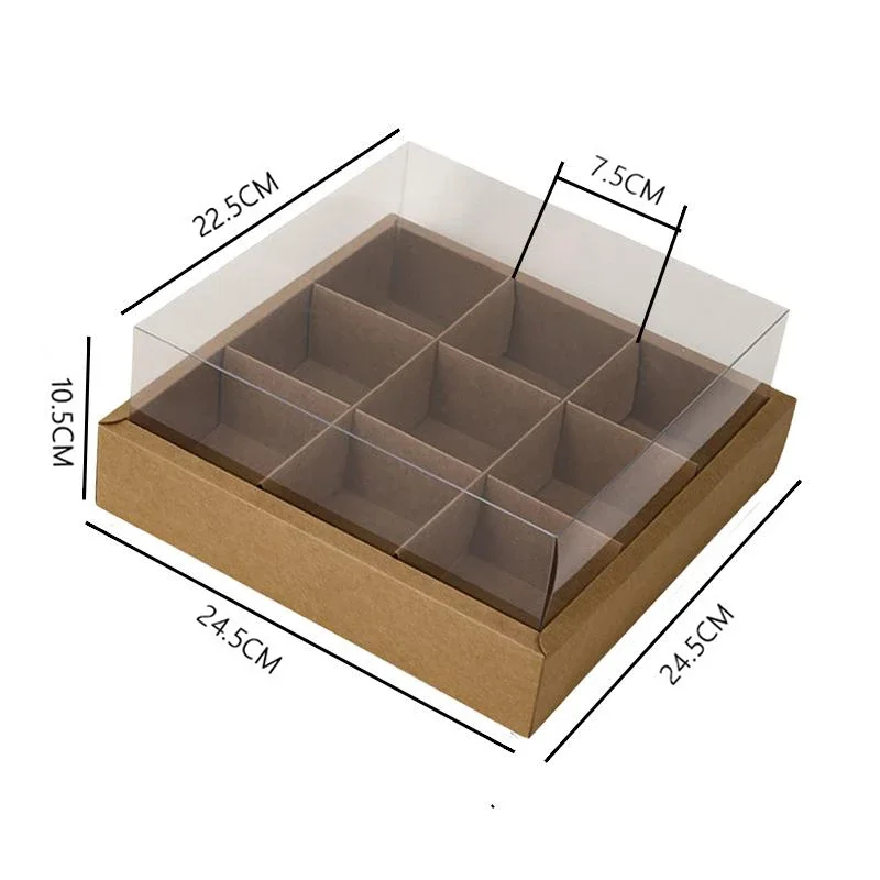 5pcs Transparent Cake Packaging Boxes with 7/9 Compartments for Mousse, Pastries, Cupcakes, Macarons, Perfect for Baby Shower, Birthday Party Favors, Baking Display, Gift Wrapping and Event Decorations - 图片 7