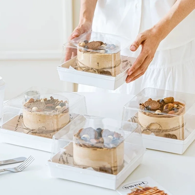 Enhanced Transparent Cake Box – 4 & 5 Inch Multi-Layer Mousse and Pastry Packaging Container, Clear Dessert Holder for Baking, Tiramisu, Cupcakes, and Elegant Bakery Takeaway - 图片 3