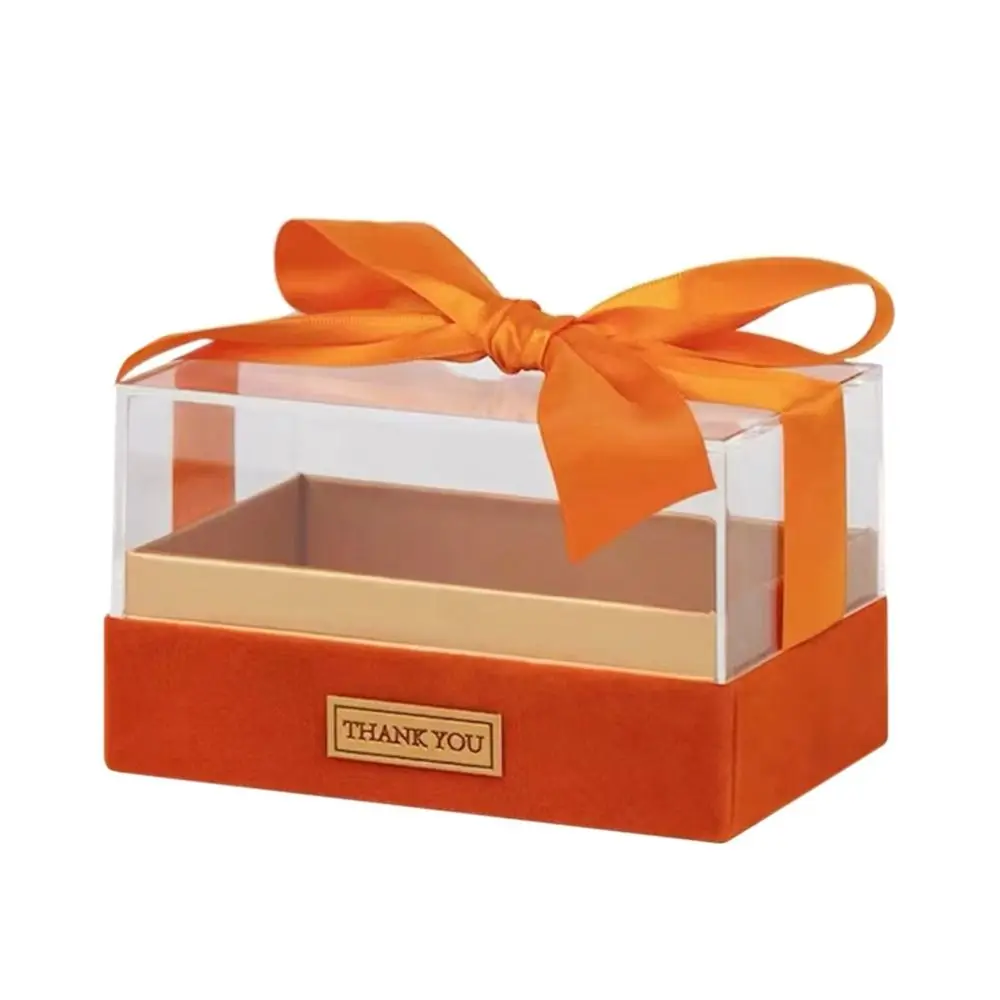 Transparent Wedding Hand Gift Box, Luxury Acrylic Bow Present Container for Valentine's Day, Anniversary, or Special Occasion Gifts, Elegant Light and Stylish Packaging for Weddings and Parties - 图片 9