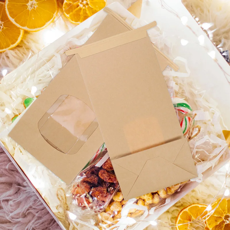 50pcs Greaseproof Paper Bags with Clear Window for Bakery, Toast, Cookies, Pastries, Sandwiches, Bread Storage and Packaging 2