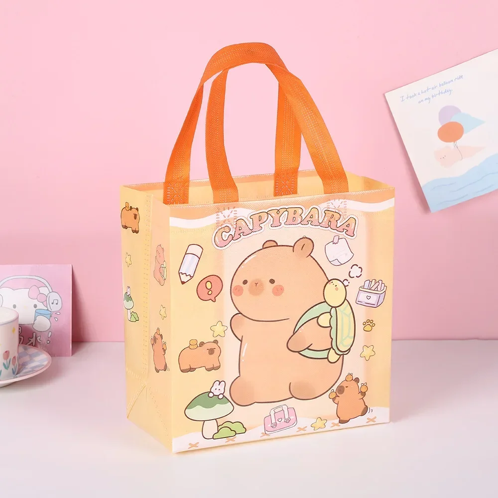 New Capybara Non-Woven Tote Bags, Reusable Waterproof Shopping and Gift Bags for Kids, Parties, Snacks, Small Gifts, and Daily Use, Foldable, Durable, Factory Direct Supply - 图片 6