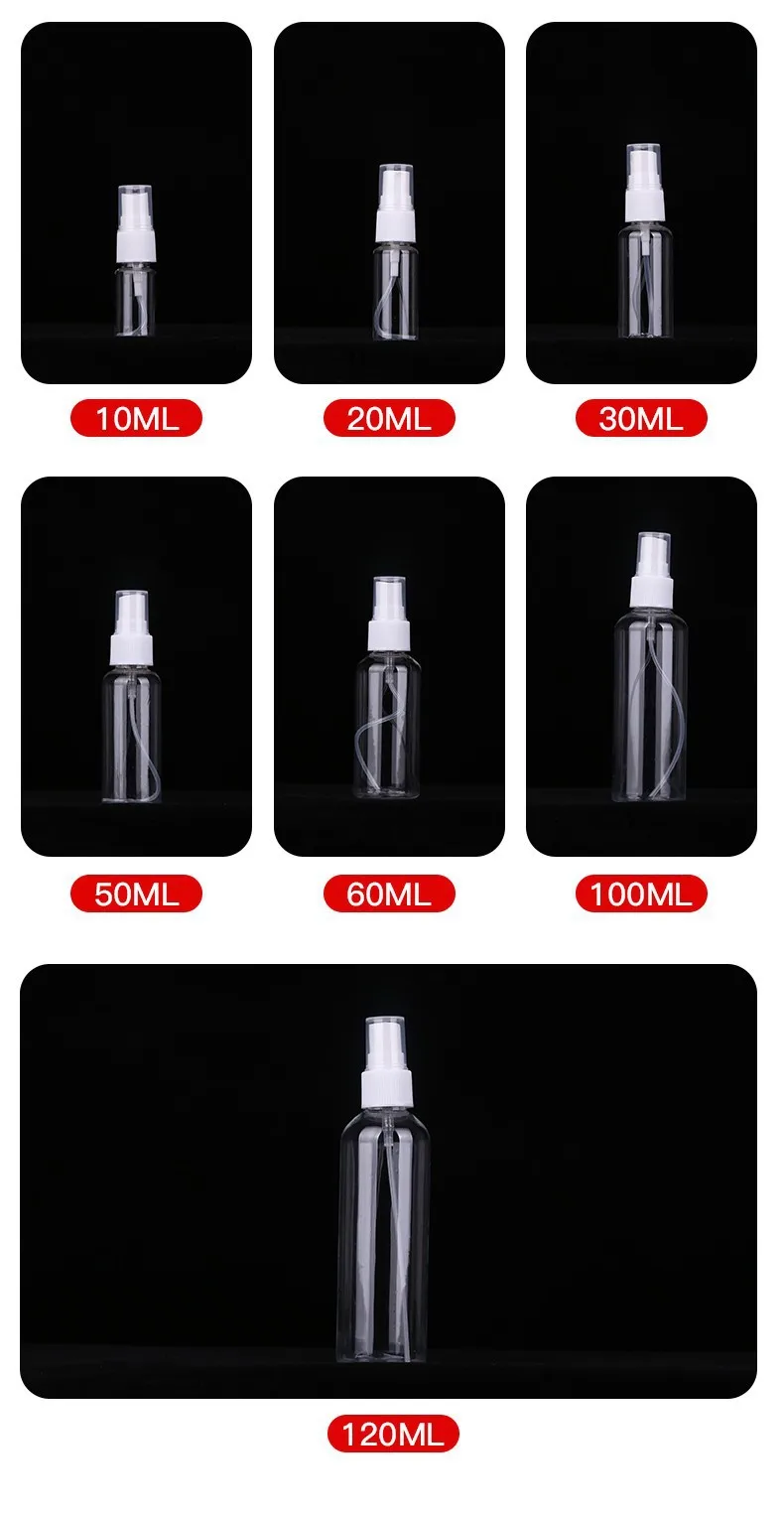 20ml 30ml 50ml 60ml 100ml Transparent Refillable Plastic Perfume Spray Bottles | Mini Travel Atomizer, Portable Cosmetic Container, Empty Refillable Spray Bottle, Handbag and Festival Friendly 7