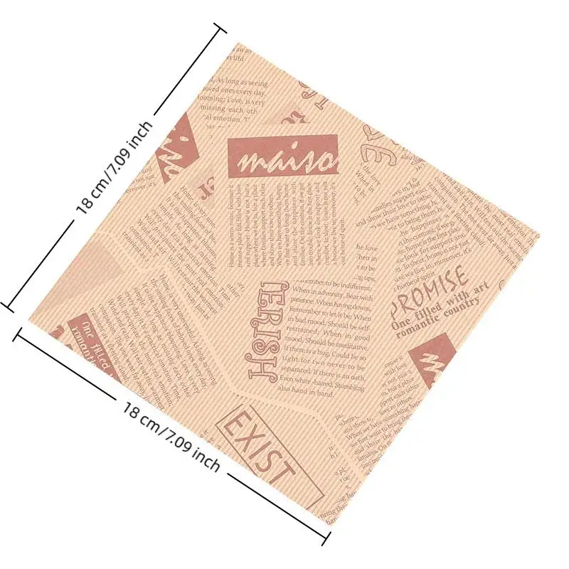 50 Pieces Premium Grease-Resistant Baking Paper Bags 18x18cm for Sandwiches, Donuts, Burgers, Fried Snacks, Picnic & BBQ Food Wrapping, Leak-Proof, Durable, Kitchen & Party Essentials