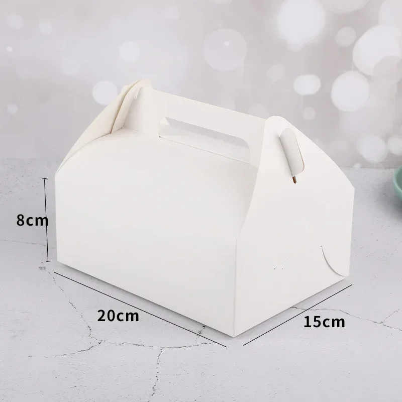 10Pcs Red Kraft Paper Cake Boxes with Handle, Bakery Packaging Gift Containers for Cupcakes, Muffins, Pastries, Donuts and Desserts – Perfect Christmas, Birthday, Wedding and Party Favor Supplies - 图片 4