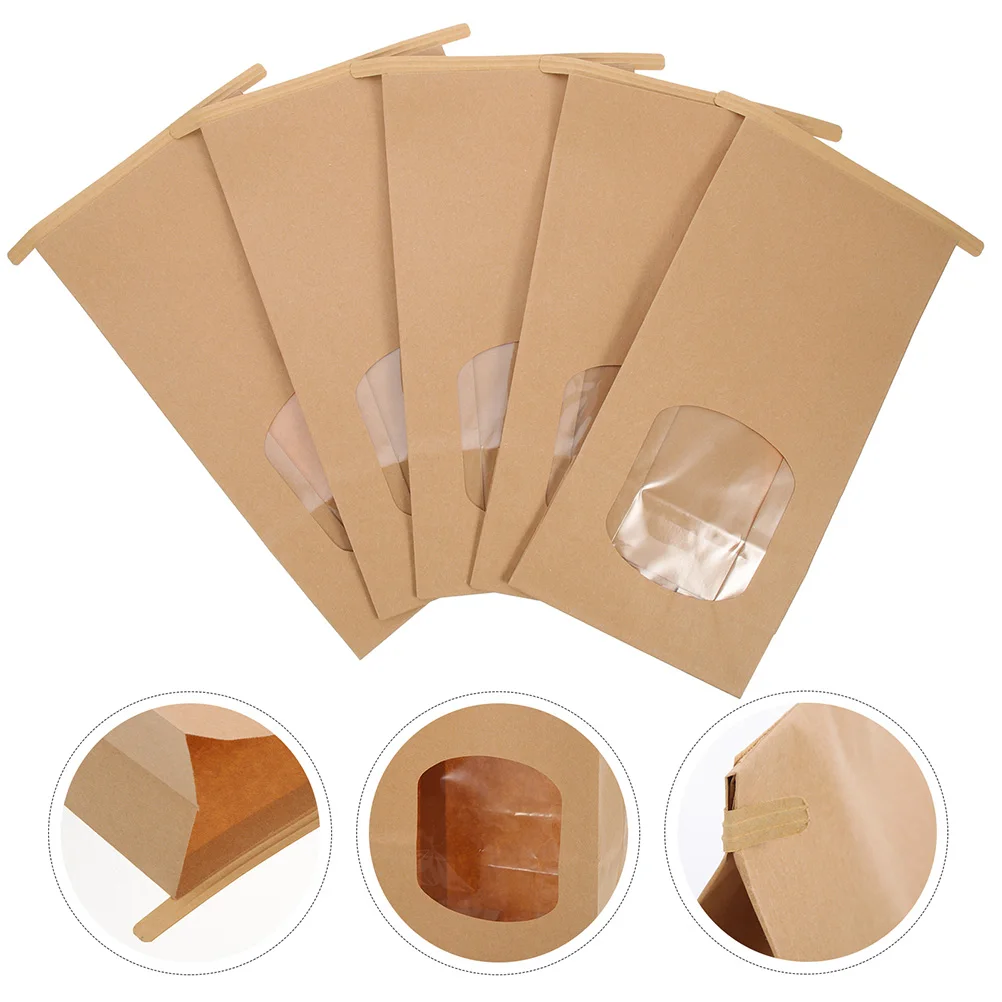 50pcs Greaseproof Paper Bags with Clear Window for Bakery, Toast, Cookies, Pastries, Sandwiches, Bread Storage and Packaging - 图片 3