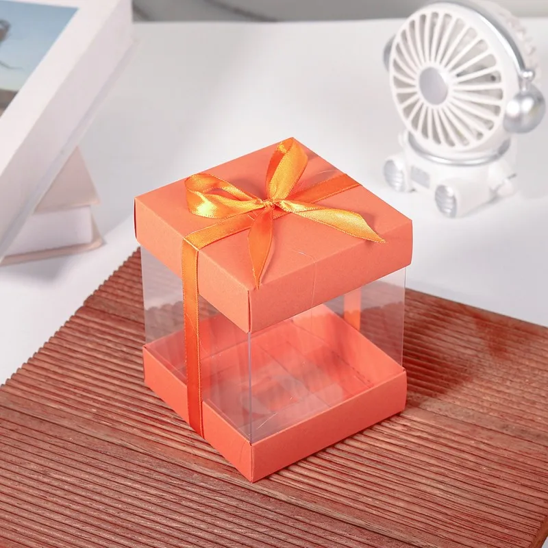 10pcs Clear Favor Boxes, Mini Transparent Cube Gift Boxes for Wedding Favors, Baby Shower, Bridal Shower, Macaron Candy Packaging with Glitter Tops and Satin Ribbon Pull - 图片 7