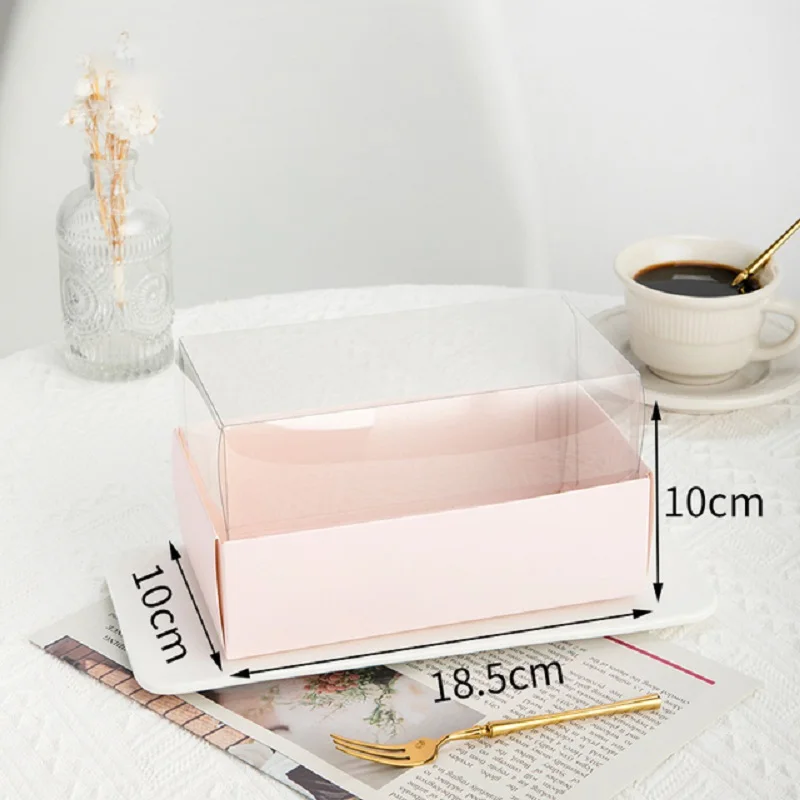 10 Pcs Transparent Plastic Cake Boxes – Macaron, Swiss Roll, and Pastry Packaging Containers, Clear Dessert Gift Boxes for Bakery Takeaway, Kitchen Baking, Weddings, and Party Favors - 图片 10