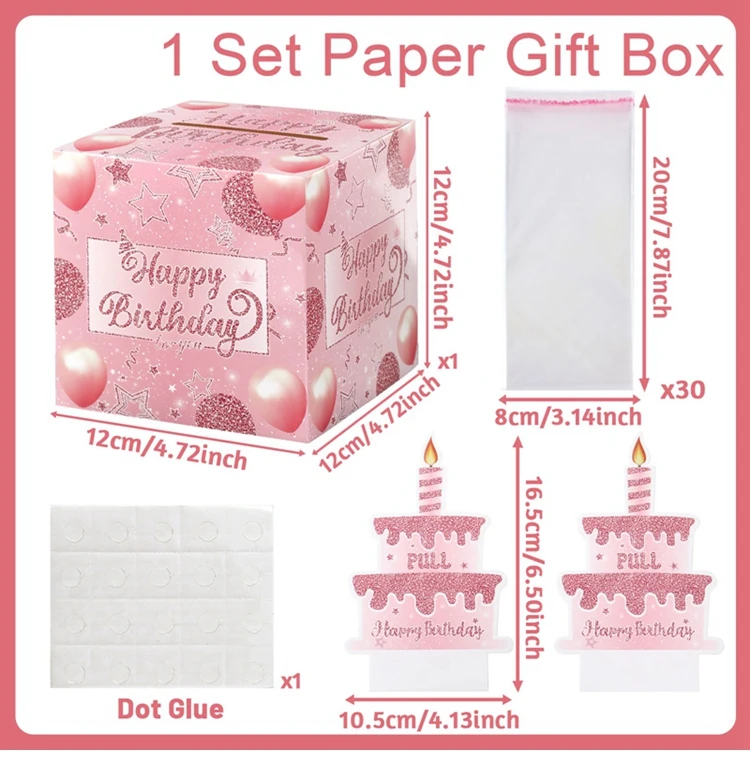 Birthday Money Gift Boxes with Pull-Out Happy Birthday Card, Fun Cash Surprise Packaging for Kids and Adults, Creative Party Favor Box for Birthday Celebrations, Durable and Reusable Paper Boxes - 图片 16