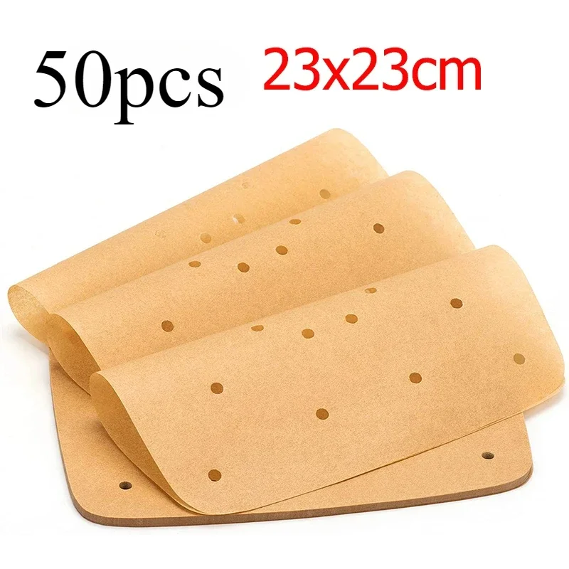 50/100 Pcs Square Air Fryer Parchment Paper Liners – Upgraded Disposable Baking Paper with Perforated Design for Frying, Cooking, Steaming and Oven Use - 图片 11