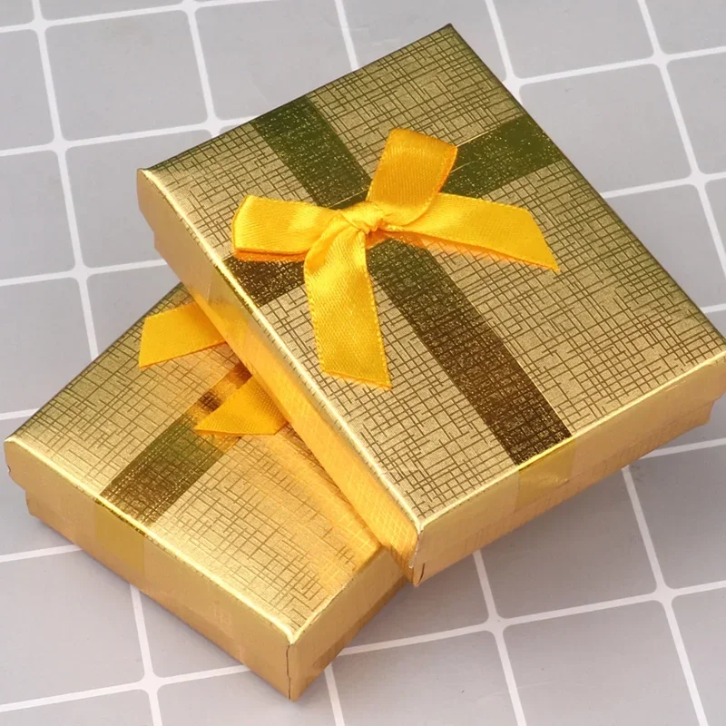 Velvet Metal Necklace Holder and Cardboard Jewelry Gift Box with Butterfly Bow – Sponge Lined Rectangle Packaging for Rings, Bracelets, Earrings and Necklaces – Elegant Jewelry Display and Storage