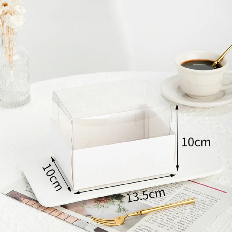 10 Pcs Transparent Plastic Cake Boxes – Macaron, Swiss Roll, and Pastry Packaging Containers, Clear Dessert Gift Boxes for Bakery Takeaway, Kitchen Baking, Weddings, and Party Favors - 图片 9