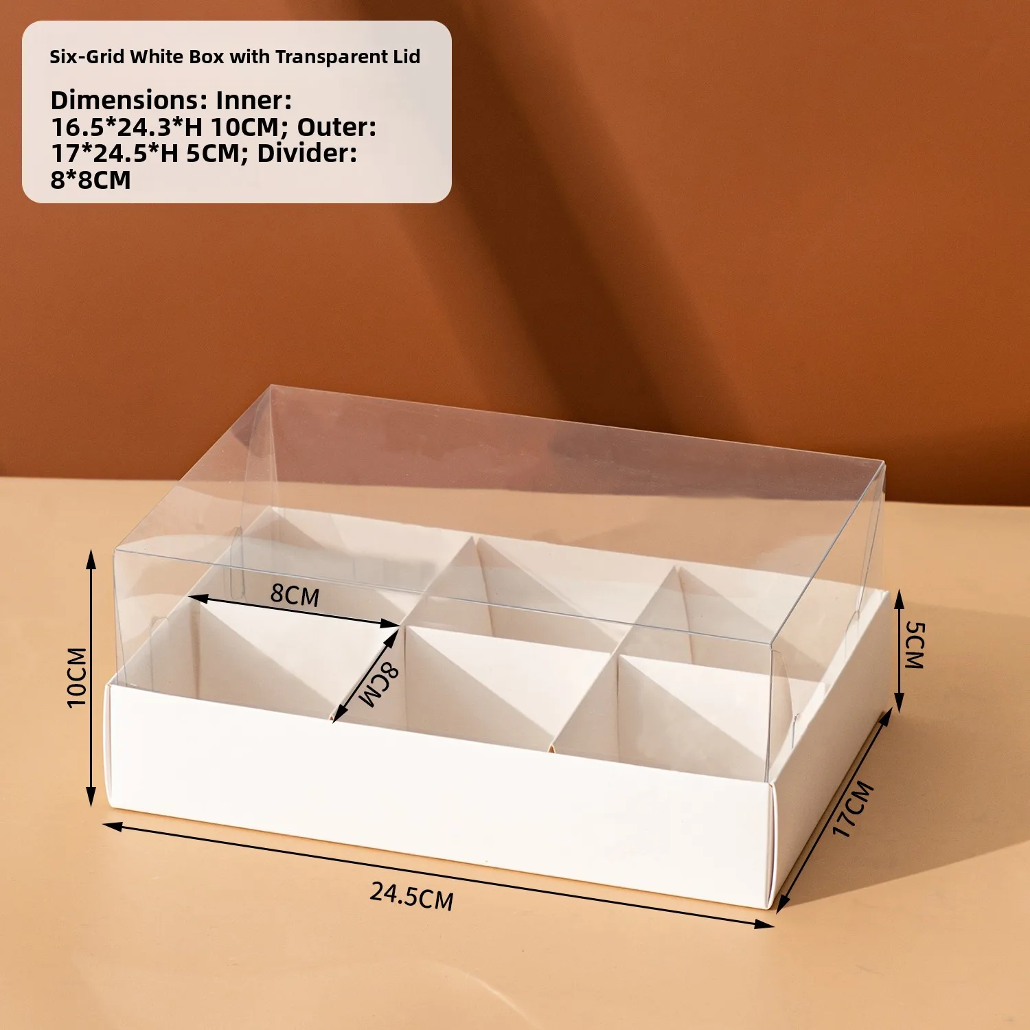 Premium Kraft Paper Dessert Gift Box with 4/6/9 Compartments – Sturdy Pastry Container for Mousse Cups, Cupcakes, Mini Cakes, Picnic Treats, Party Favors, Bakery Packaging, Holiday and Celebration Use - 图片 18