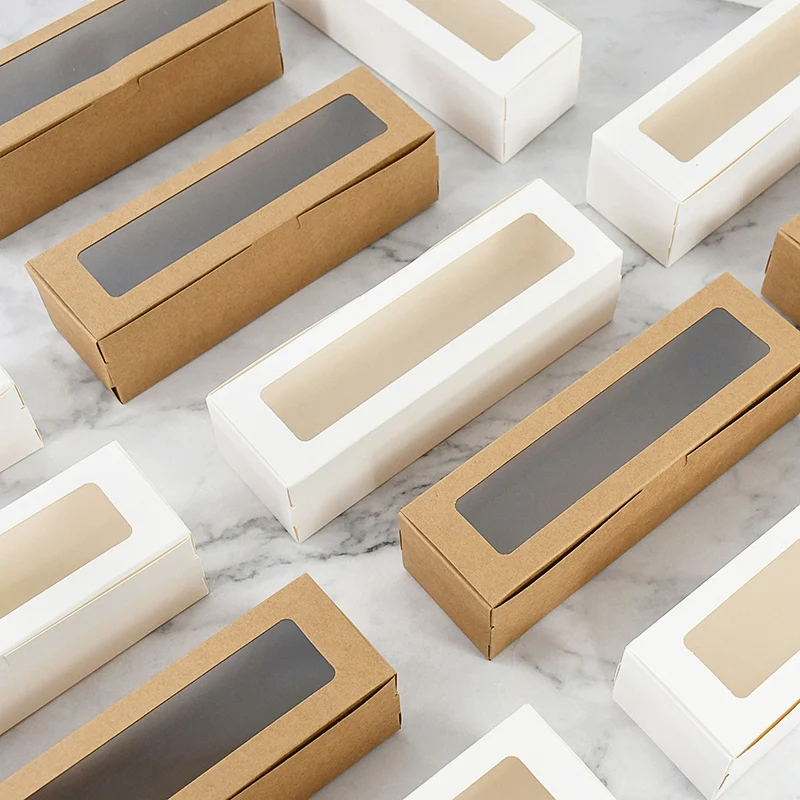 5/10pcs Macaron Boxes with Clear Window, Transparent Dessert Packaging Containers for 5-7 Macarons, Cookies, Candies, Strawberries, and Other Sweet Treats, Gift and Party Presentation Boxes 3