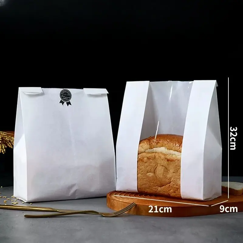 50 Pack Kraft Paper Bread Bags with Clear Window – Oil-Resistant Bakery Packaging Pouches for Toast, Breakfast, Cookies, and Party Food Supplies in Multiple Sizes - 图片 11