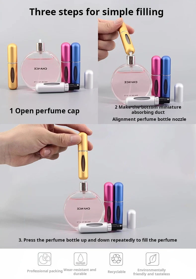 5ML Mini Perfume Sub-Bottles Refillable Bottom Filling Atomizer | Portable Empty Cosmetic Spray Bottle for Travel, Airplane Carry-On, Fragrance, Liquid Storage, Colorful Variety 5ML Mini Perfume Sub-Bottles Refillable Bottom Filling Atomizer | Portable Empty Cosmetic Spray Bottle for Travel, Airplane Carry-On, Fragrance, Liquid Storage, Colorful Variety