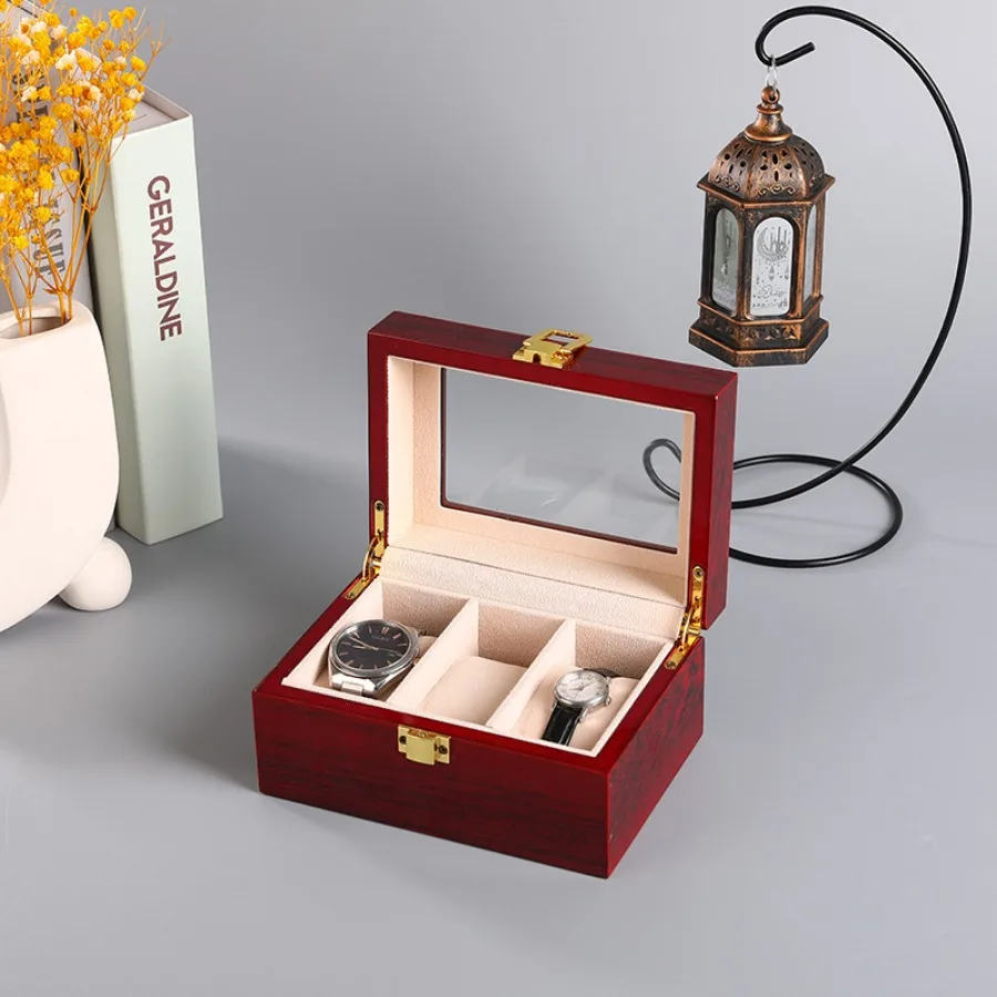 Wooden Watch Storage Box with 1/2/3/5/6/10/12 Slots, Piano-Bake-Paint Finish, Jewelry Organizer for Men & Women, Travel and Home Display Case for Watches, Bracelets, Small Gifts, Elegant MDF Construction - 图片 10