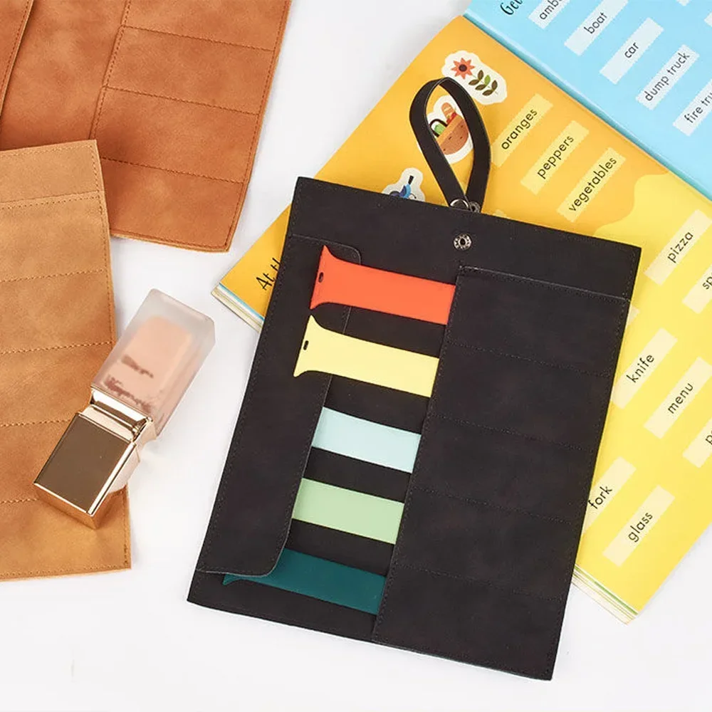 Travel Watch Organizer | Premium Full Grain Leather Watch Band Roll Organizer, 5-Slot Handmade Travel Case for Watch Straps, Portable Storage Box for Watch Lovers, Easy Carry-On Accessory for Watches & Jewelry 12