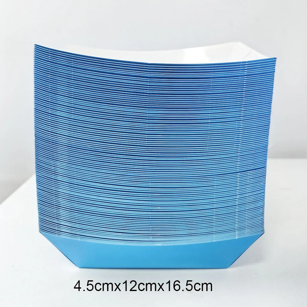 6/12/24PCS Disposable Paper Food Trays – Solid Color Snack Boats for Popcorn, Fries, Nachos, Burgers – Black/White/Blue/Yellow Party Serving Containers for Birthday, Baby Shower, Picnic, Carnival - 图片 6