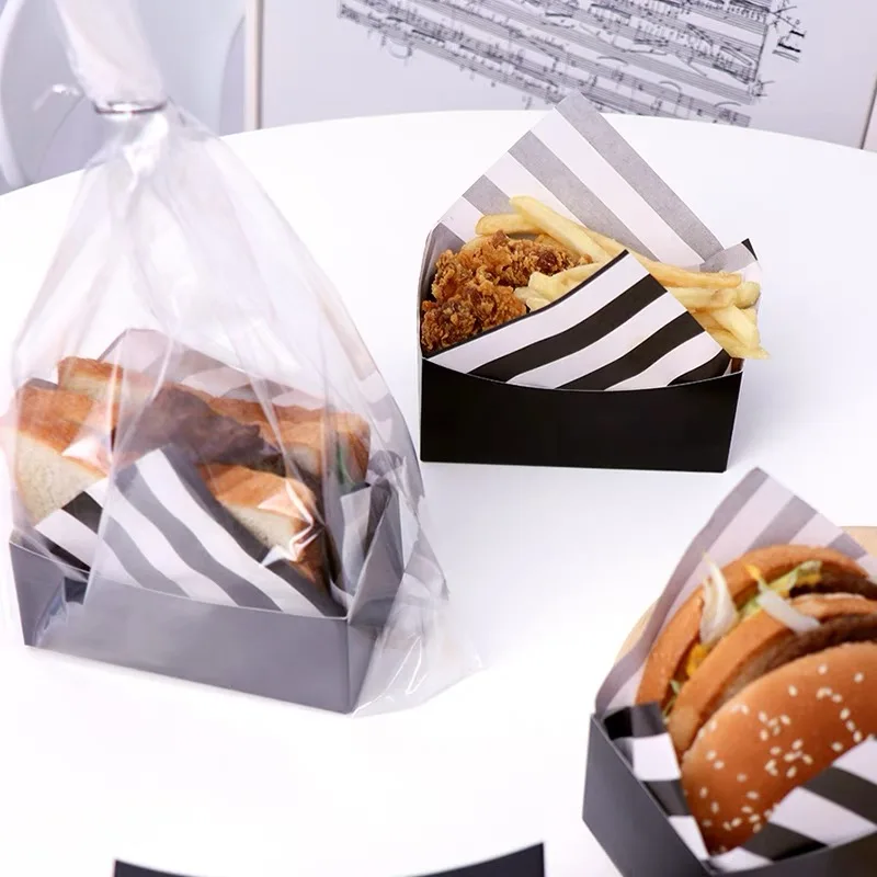 50pcs Creative Paper Boxes for Sandwiches, Toast, Egg Burn, Hot Dogs, Burgers, and DIY Baking, Disposable Party and Internet-Style Food Packaging 2