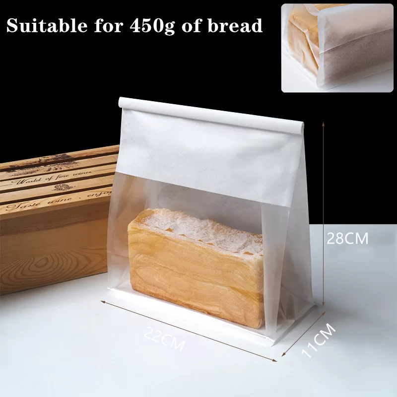 50PCS Bakery Takeaway Toast Bags with Clear Window, Kraft Paper Gusset Tin Tie Bread Hamburger Oil-Proof Packing Bags for Home Baking, Café, Party, and Gift Packaging 9