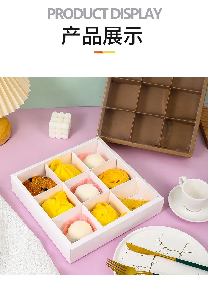 Why 87+ Bakeries Chose This: 10pcs Dessert Grid Boxes with 92% Transparency PET Lids – Foldable 6/9 Holes System Saves $2,400/Year in Freight Costs 8