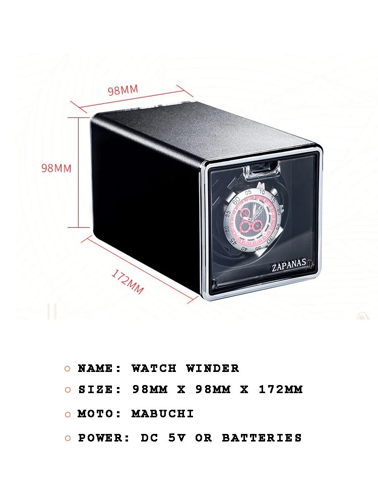 Luxury Automatic Watch Winder Box for Mechanical Watches with USB and Battery Option, Metal and Leather Construction, Adjustable Rotation Modes, Silent Operation, LED Display, Ideal Watch Storage Organizer 5