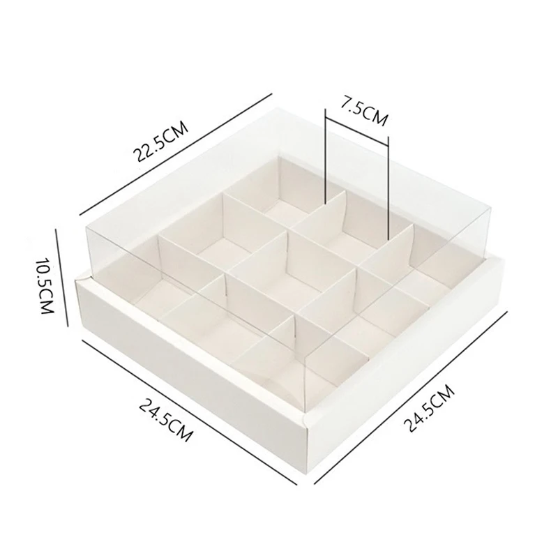 5pcs Transparent Cake Packaging Boxes with 7/9 Compartments for Mousse, Pastries, Cupcakes, Macarons, Perfect for Baby Shower, Birthday Party Favors, Baking Display, Gift Wrapping and Event Decorations 10