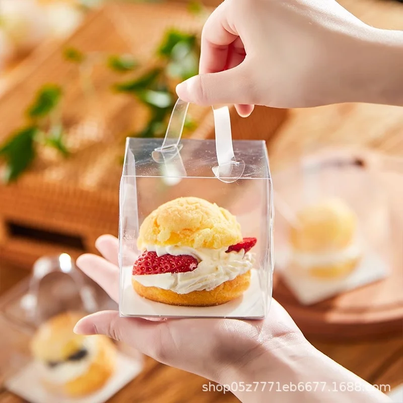 50pcs Transparent Cake Boxes with Handles, Plastic Cupcake and Chocolate Gift Boxes, Mini Sweet Packaging Supplies for Wedding Favors, Desserts, Pastries, Birthday and Event Gifts 9