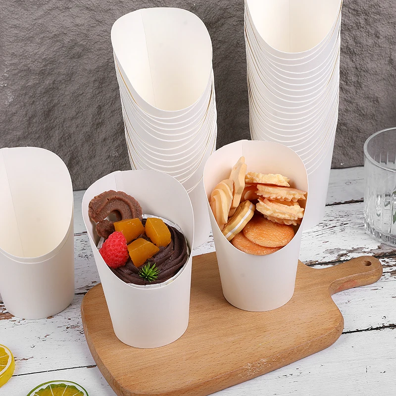 20/50pcs Kraft Paper French Fries Cups, Disposable Candy, Snack, Dessert Holders, Food Containers for Wedding, Birthday, Party Decorations, Eco-Friendly Takeout Cups for Catering, Events, Home Use 1