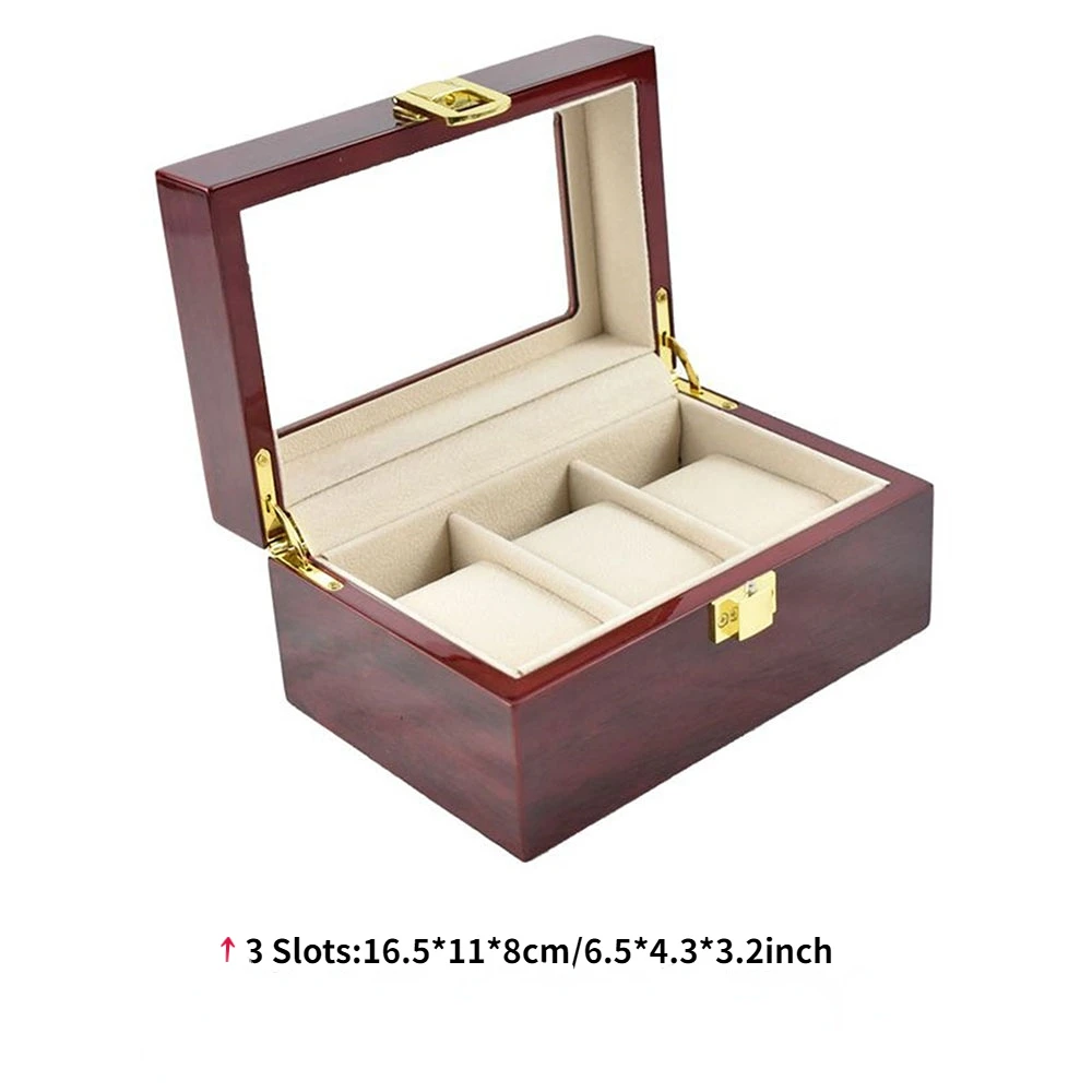 Premium Wooden Watch Storage Box with 1/2/3/5/6/10/12 Grid Compartments, Luxury Multi-Slot Watch Organizer and Jewelry Display Case for Men and Women, Portable Solid Wood Holder with Elegant Design for Collection and Travel - 图片 12