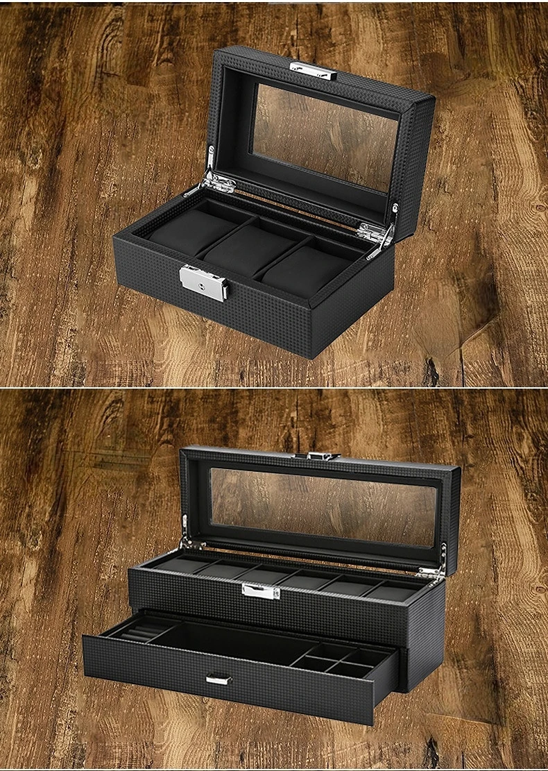 Luxury Wooden Watch Organizer Box with Automatic Watchwinder Stand – Multi-Slot Jewelry Display Case for Watches, Bracelets & Accessories – Crystal Lid, Antique Finish, Durable Mixed Material Design