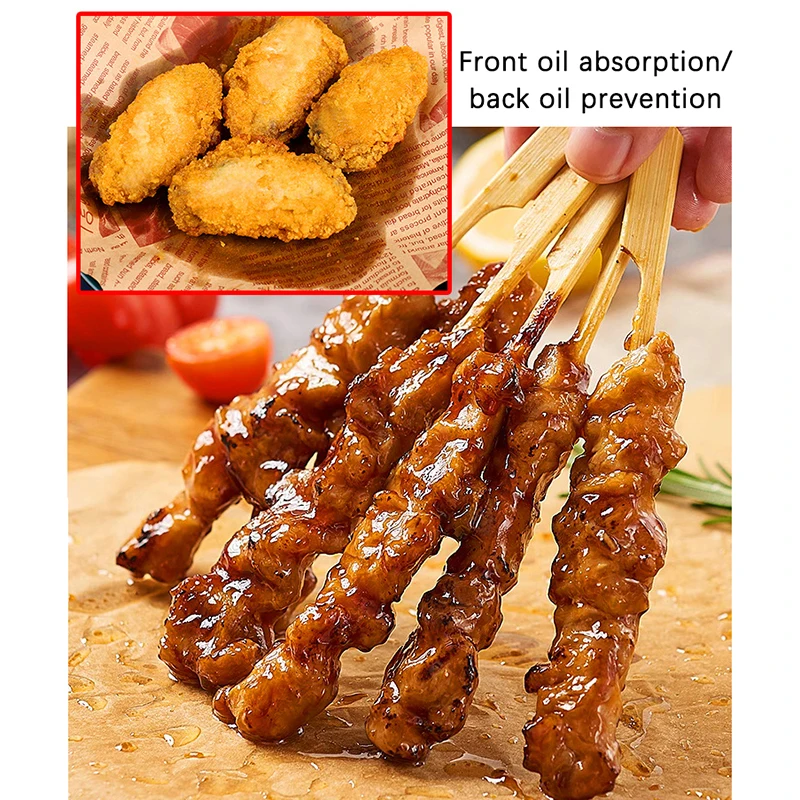 50 Sheets Greaseproof Deli Paper, Non-Stick Sandwich Wrapping Paper, Oil-Proof Baking Parchment Liner for Bread, Burger, Cake, Pizza, Dessert, Food Wrapping and Takeout Packaging 6