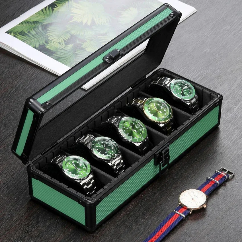 Aluminum Watch Display Case with 1/3/5 Slots, Portable Suitcase Organizer for Men & Women, Multifunctional Clock Storage Box, Watch Stand Holder, Jewelry Storage and Travel Case with Secure Compartments 15